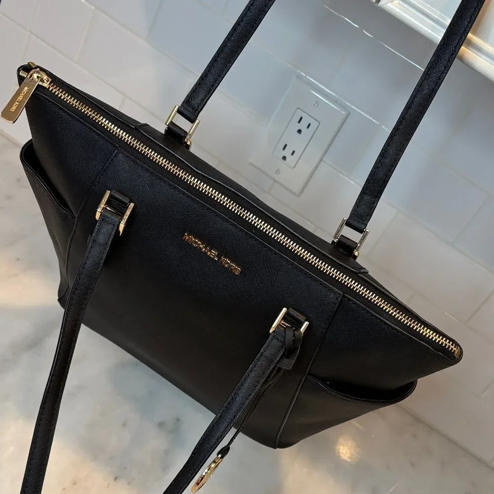 Michael Kors Bag Purse Handbag Leather Pocketbook Jet Set Saffiano Tote Bag